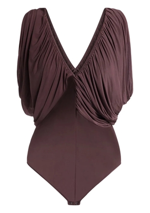 Magda Butrym ruched bodysuit - Purple