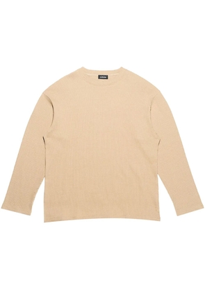 Mainless waffle-knit T-shirt - Brown