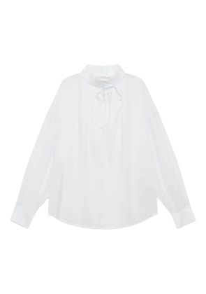 MALIPARMI Sparkle tie-neck blouse - White