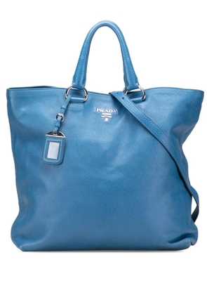 Prada Pre-Owned 2010-2025 Vitello Daino Open Convertible Tote satchel - Blue