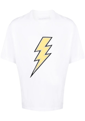 Neil Barrett Thunderbolt-embroidered cotton T-shirt - White