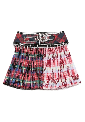 Chopova Lowena pleated carabiner skirt - Red