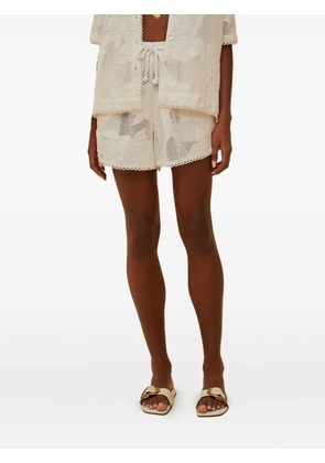 FARM Rio floral drawstring shorts - White