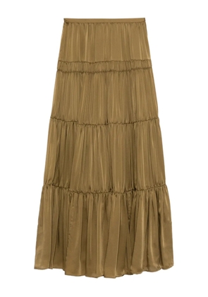 Ulla Johnson silk tiered A-line skirt - Green