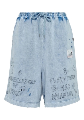 Maison MIHARA YASUHIRO distressed drawstring shorts - Blue