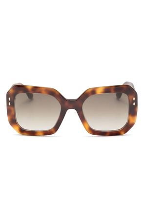 Isabel Marant Eyewear Hexagonal logo details sunglasses - Brown