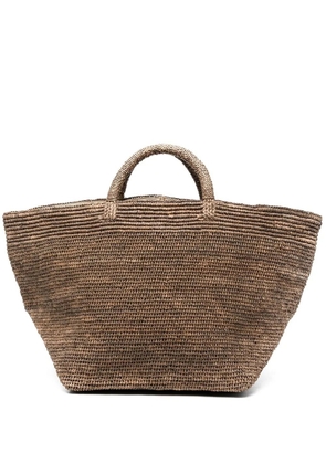 IBELIV raffia tote-bag - Brown