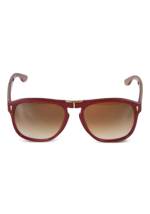 Kador round-frame logo-detail sunglasses - Red