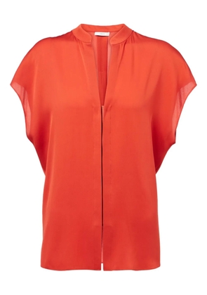 Vince cap-sleeve placket blouse - Red