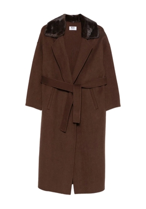Betta Corradi panelled-collar belted coat - Brown
