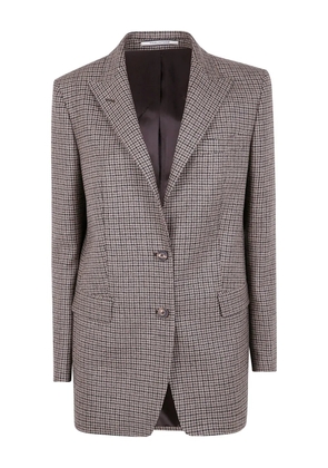Tagliatore houndstooth wool blazer - Brown