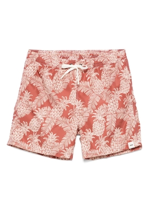 Altea Ananas-print swim shorts - Brown