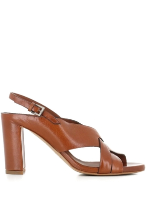 Del Carlo 85mm Atene crossover slingback sandals - Brown