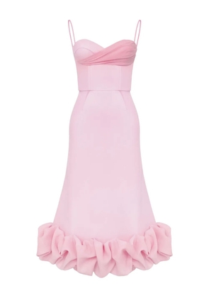 POST MERIDIEM draped-bodice flounced bustier dress - Pink