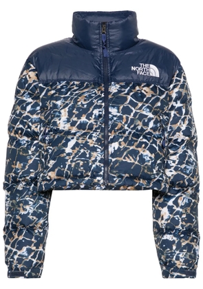 The North Face abstract-print quilted jacket - Blue