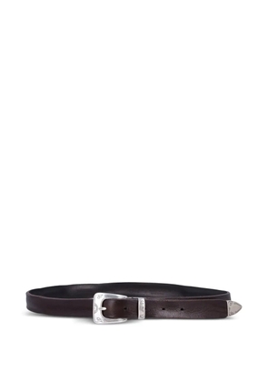 Fabrizio Mancini Norvegia engraved-buckle leather belt - Brown
