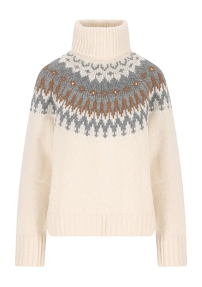 BOGNER patterned roll-neck sweater - Neutrals