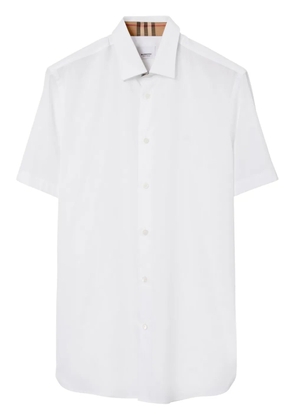 Burberry logo-embroidered cotton shirt - White