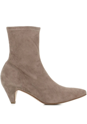 Del Carlo pointed suede boots - Brown