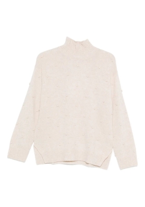 YERSE high-neck bobble-textured sweater - Neutrals