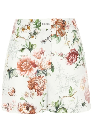 The Attico floral-print cotton shorts - White