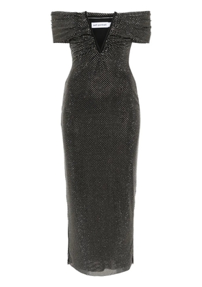 Self-Portrait rhinestone-embellished maxi dress - Black