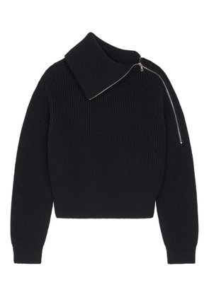 DRIES VAN NOTEN zipped high-neck wool sweater - Black
