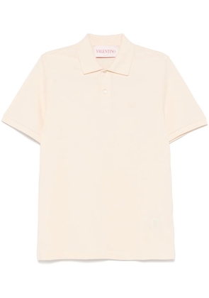 Valentino Garavani VLogo Signature-embroidered polo shirt - Neutrals