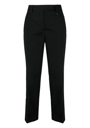 Prada logo-plaque cropped trousers - Black