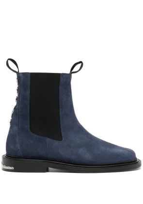 Toga Virilis stud-embellished suede ankle boots - Blue