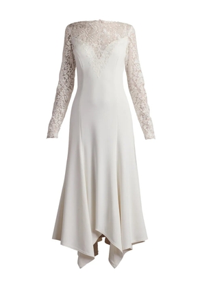 Tadashi Shoji Marzia Illusion lace long-sleeve dress - White
