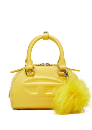 Diesel mini embossed-logo pompom-embellished shoulder bag - Yellow