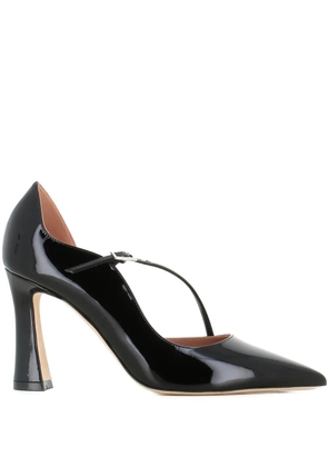 Malone Souliers 90mm patent leather cross-strap pumps - Black