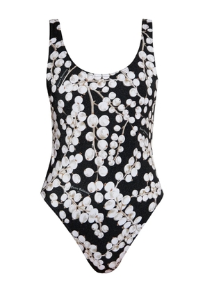Balmain graphic-print swimsuit - Black