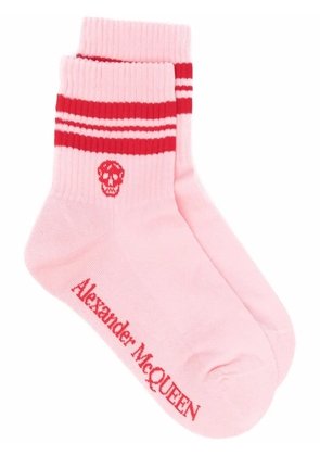 Alexander McQueen skull logo-print socks - Pink
