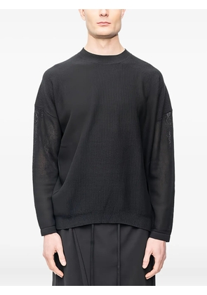 Devoa open-knit pullover sweater - Black
