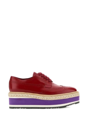 Prada 60mm platform brogue shoes - Red