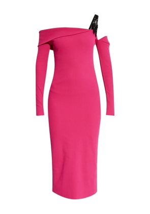 Versace Jeans Couture off-shoulder buckle midi dress - Pink