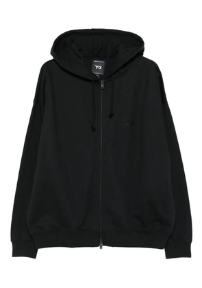 Y-3 zip-up logo-detail hoodie - Black