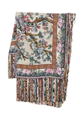 Pierre-Louis Mascia floral-print fringed scarf - Neutrals