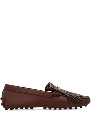 Tod's fringe-detail leather loafers - S202 BROWN