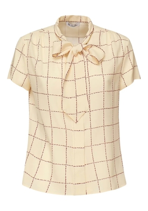 Loro Piana Febe pussy-bow silk blouse - Neutrals