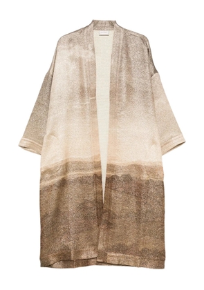 Pierre-Louis Mascia landscape-print coat - Gold