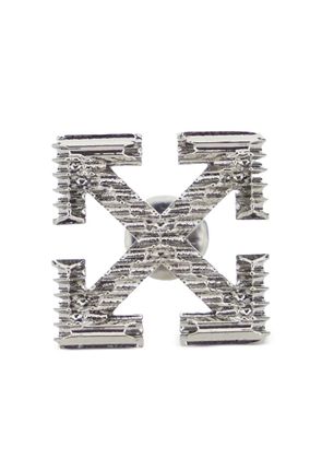 Off-White Arrow textured earring - Silver