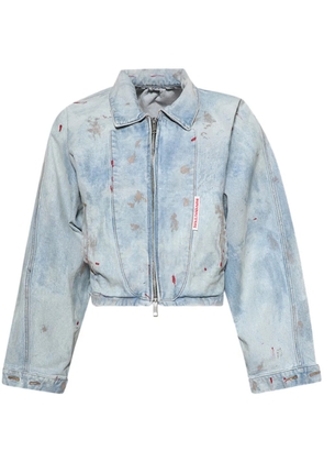 RRR123 Painted Rose Trucker 3 jacket - Blue