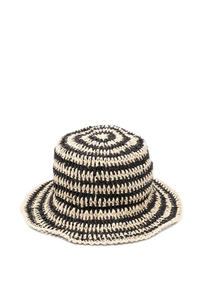 Eugenia Kim Jonah striped straw bucket hat - White