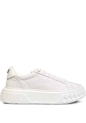 Casadei Off Road lace-effect chain-trimmed sneakers - White