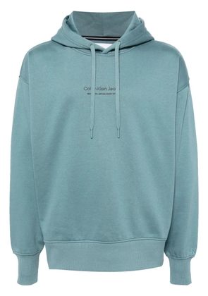Calvin Klein Jeans logo-print drawstring hoodie - Blue