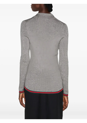 Gucci ribbed-knit polo top - Grey