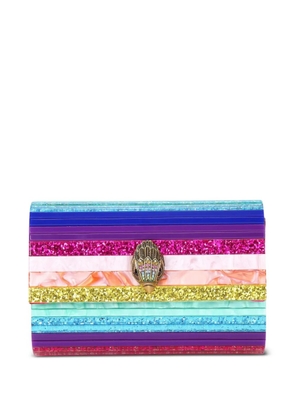 Kurt Geiger London rainbow stripe bird clasp clutch - Pink